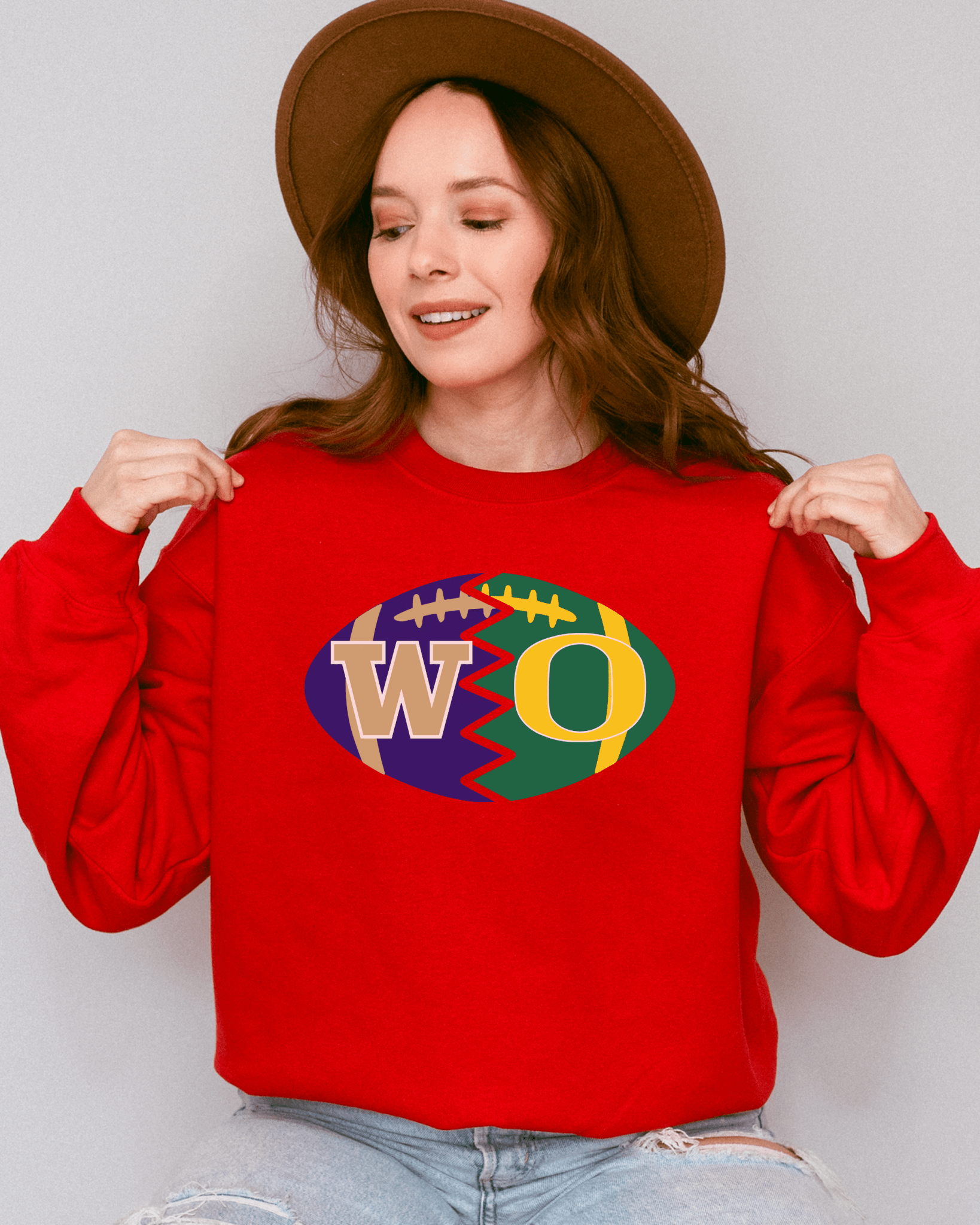 Split Football Logos Crewneck Sweatshirt - Tailgate Vibes