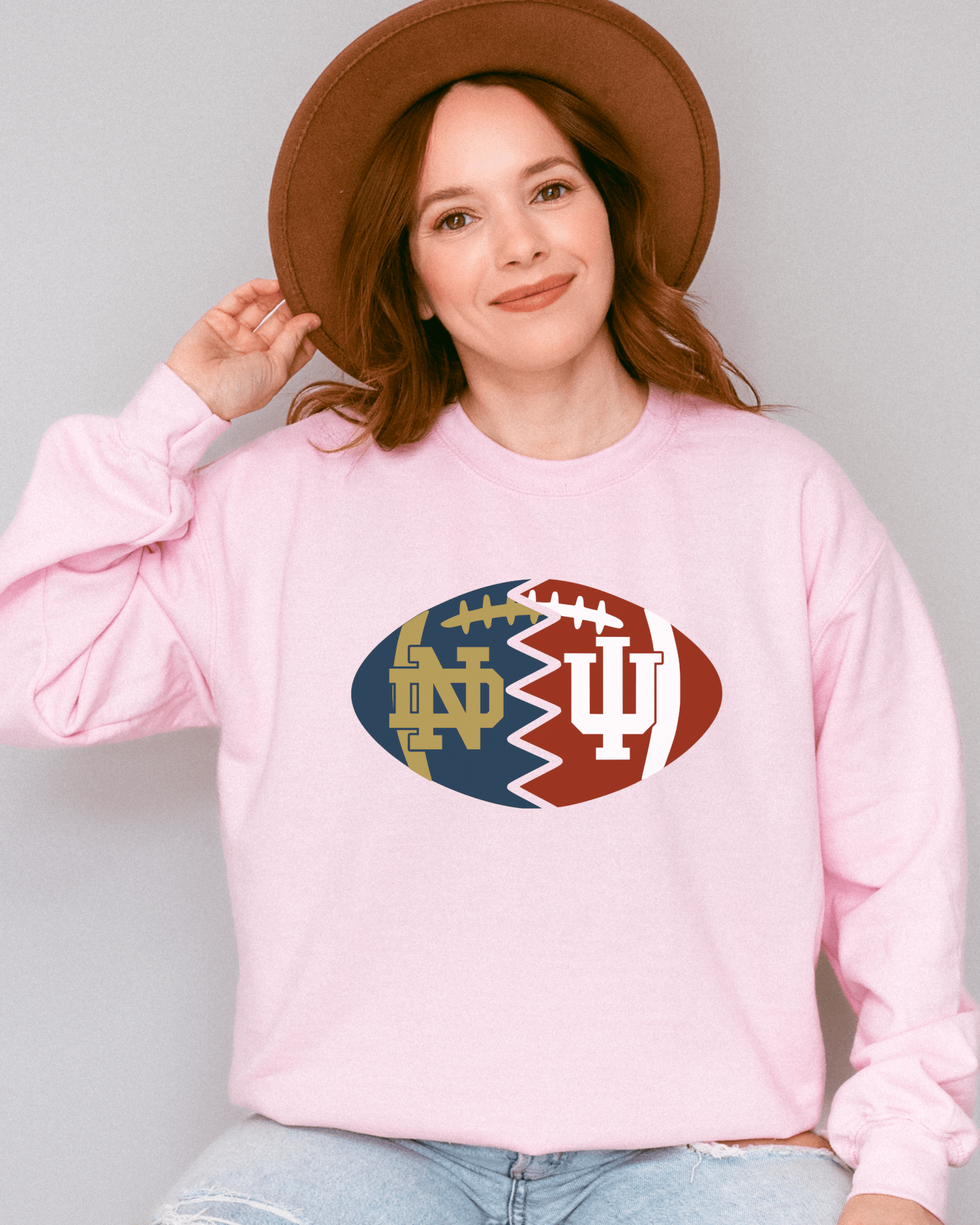 Split Football Logos Crewneck Sweatshirt - Tailgate Vibes