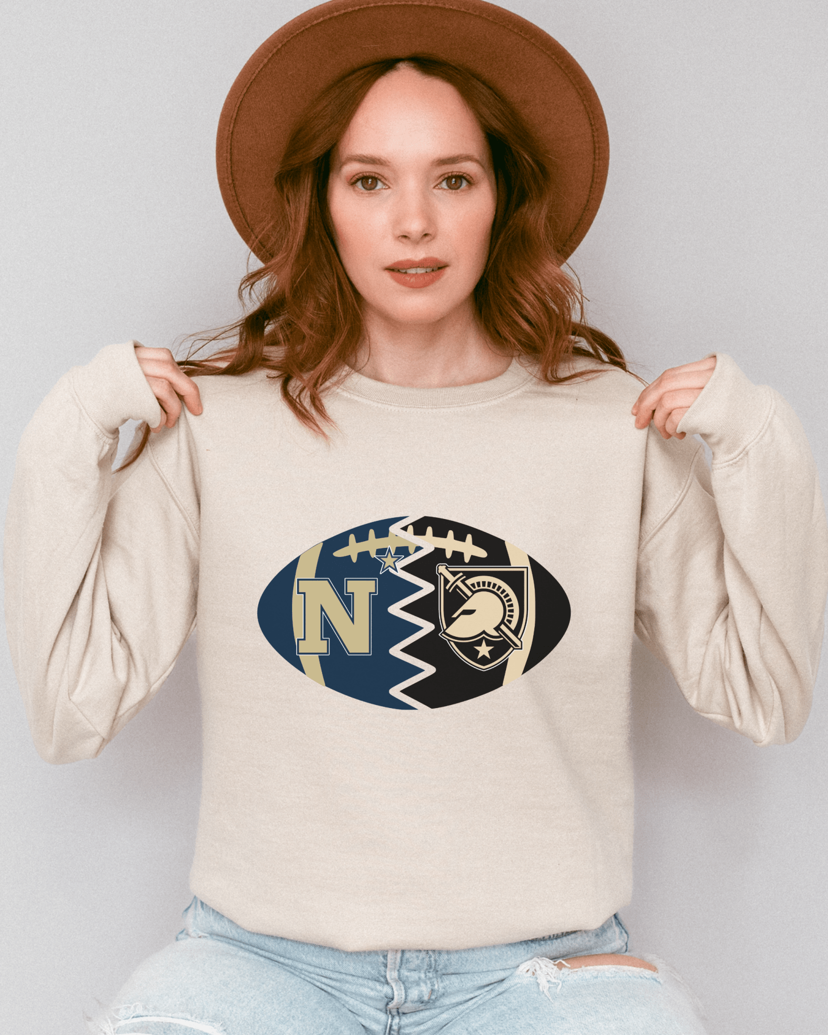 Split Football Logos Crewneck Sweatshirt - Tailgate Vibes