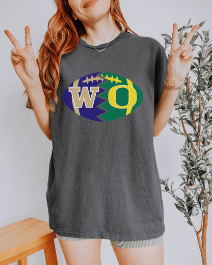 Split Football Logos T-shirt - Tailgate Vibes