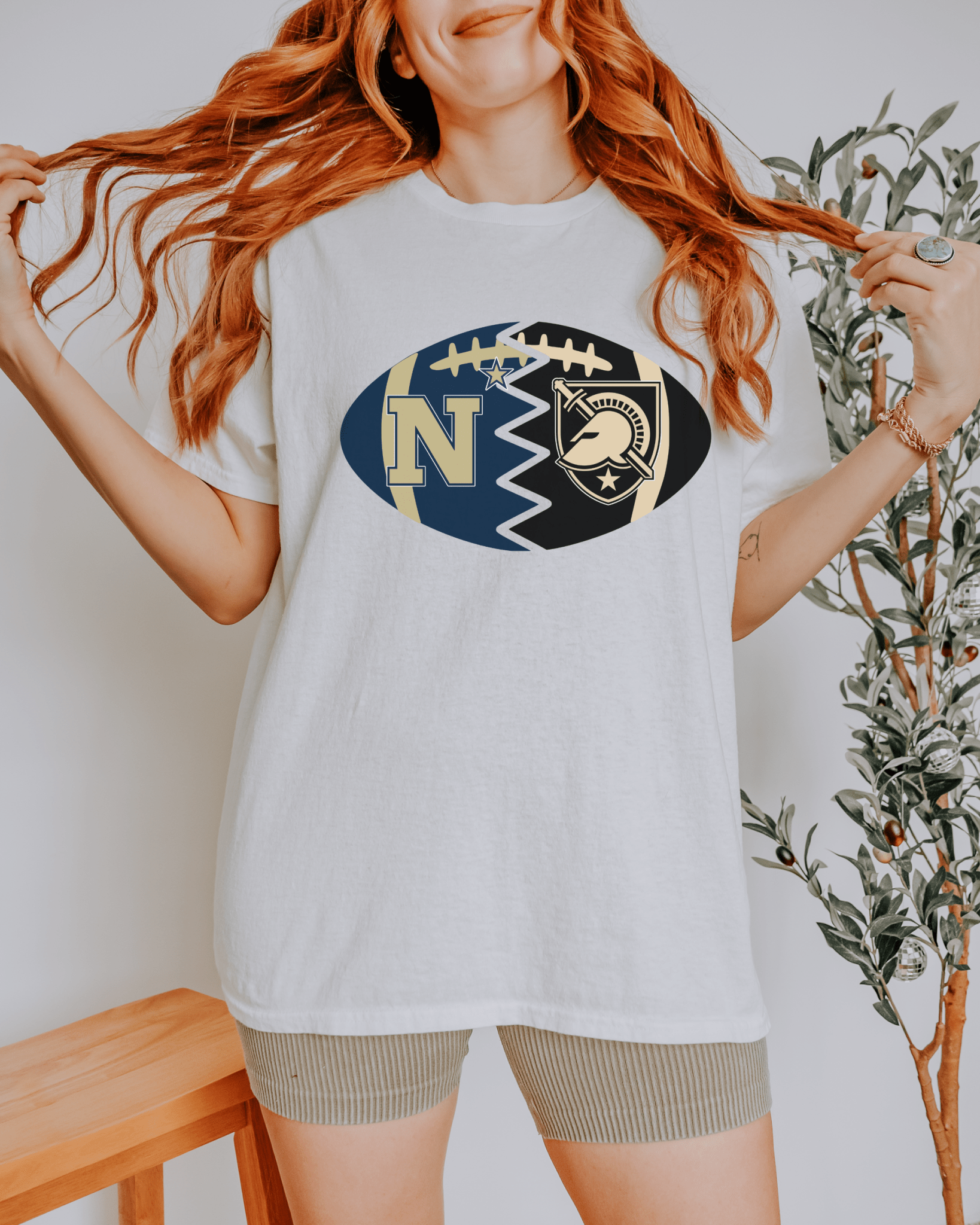 Split Football Logos T-shirt - Tailgate Vibes