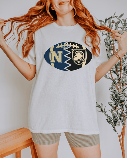 Split Football Logos T-shirt - Tailgate Vibes