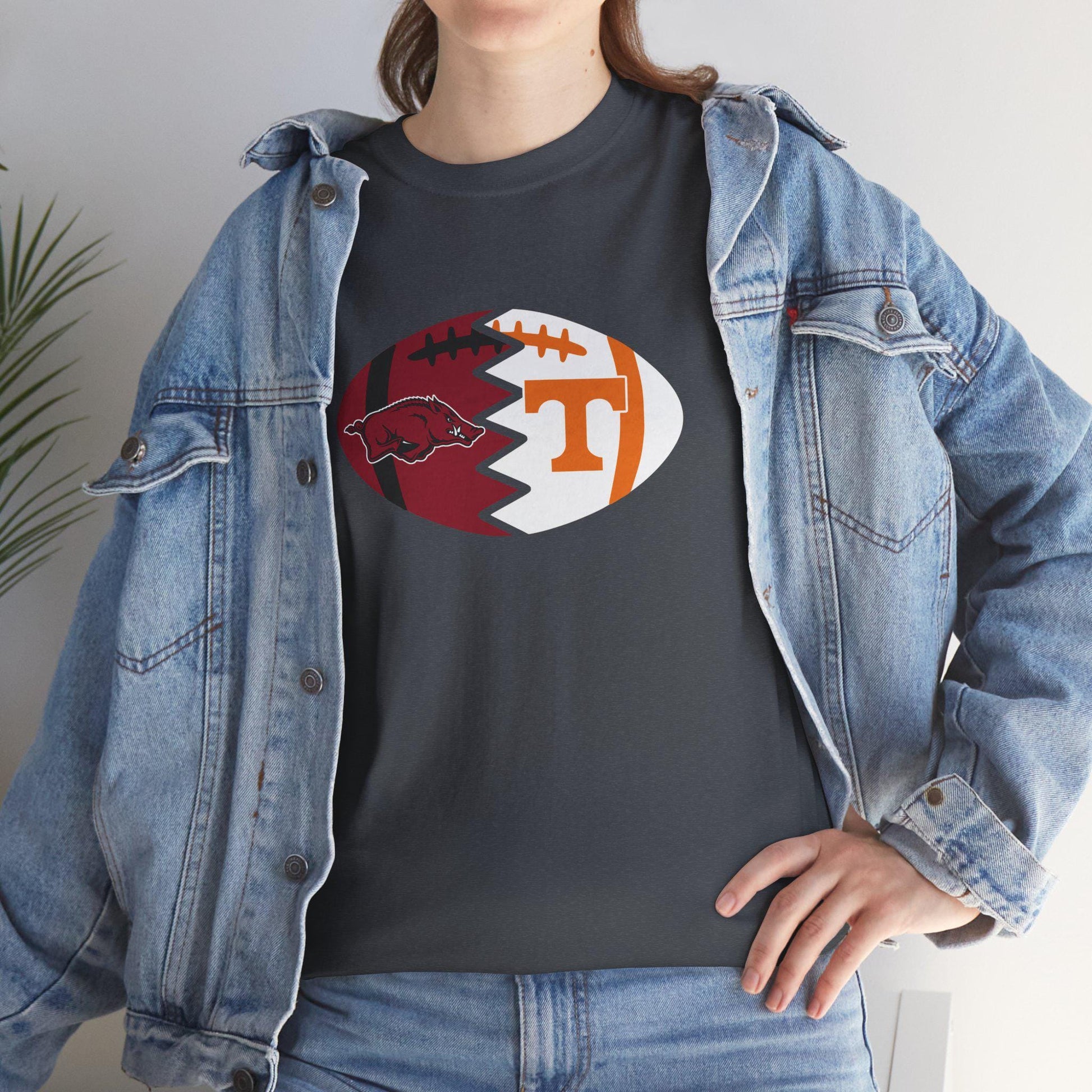 Split Football Logos T-shirt - Tailgate Vibes