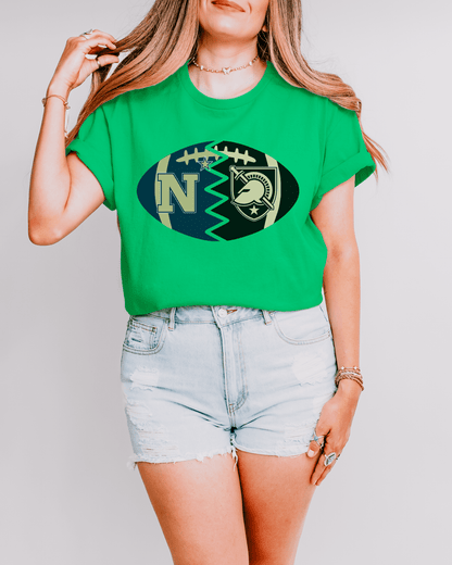 Split Football Logos T-shirt - Tailgate Vibes