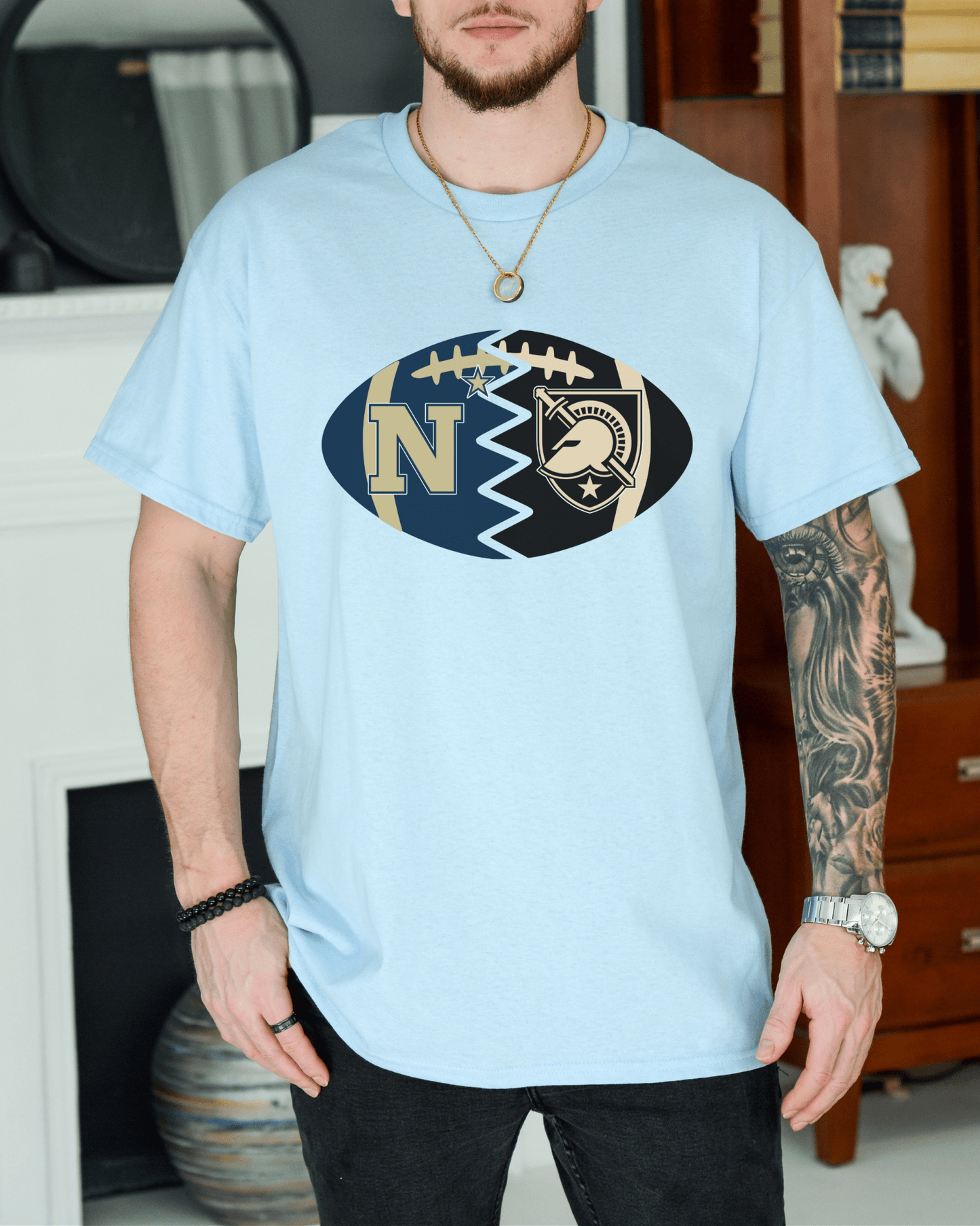 Split Football Logos T-shirt - Tailgate Vibes