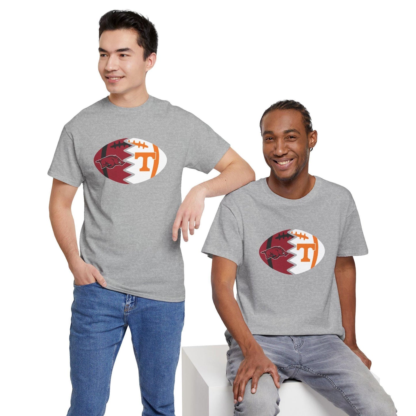 Split Football Logos T-shirt - Tailgate Vibes