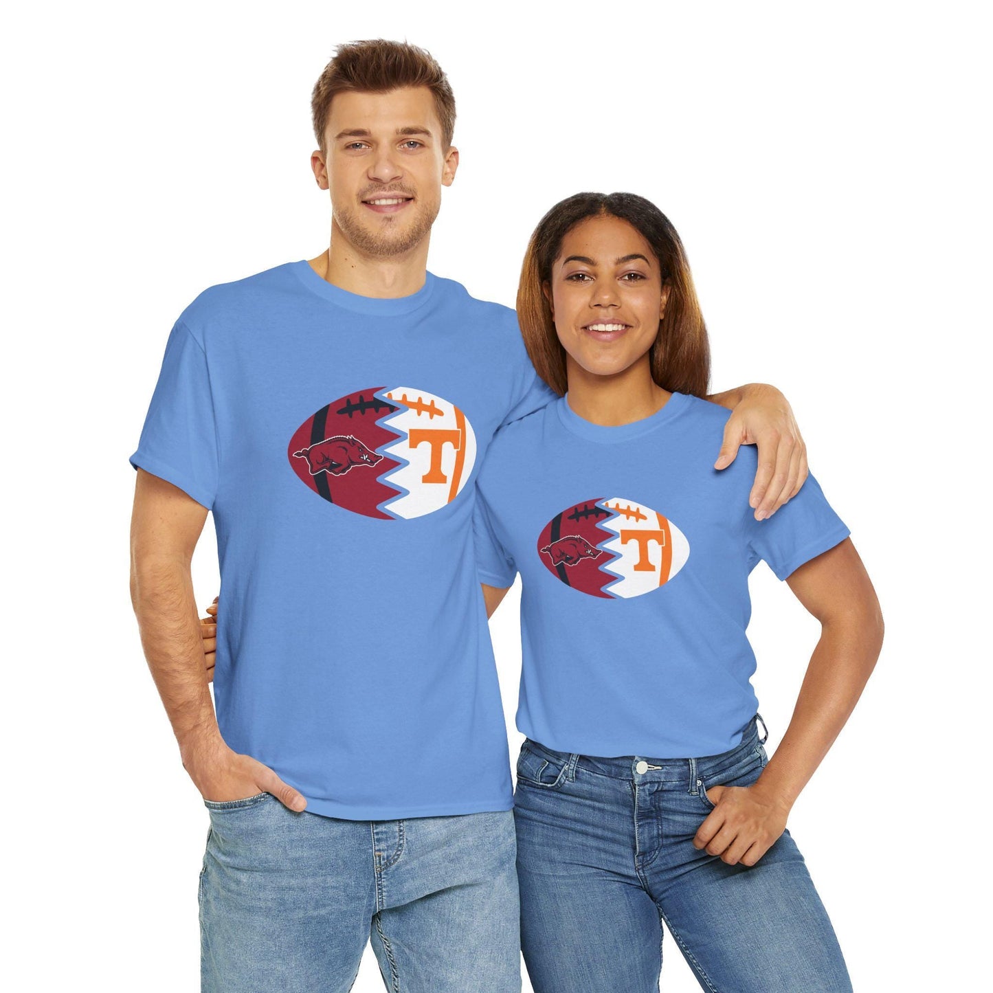 Split Football Logos T-shirt - Tailgate Vibes