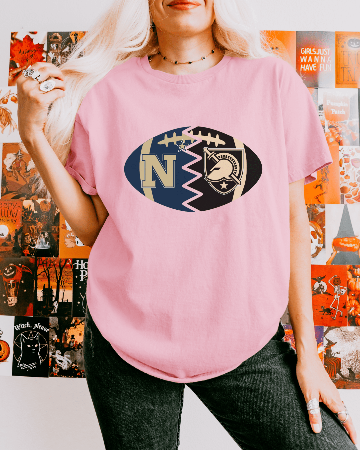 Split Football Logos T-shirt - Tailgate Vibes