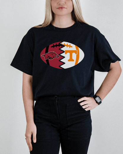 Split Football Logos T-shirt - Tailgate Vibes