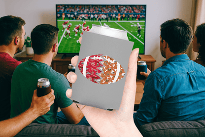 Split Football Prints Can Cooler - Tailgate Vibes