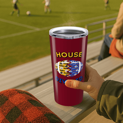 Split Football Prints House Divided Stainless Tumbler - Tailgate Vibes