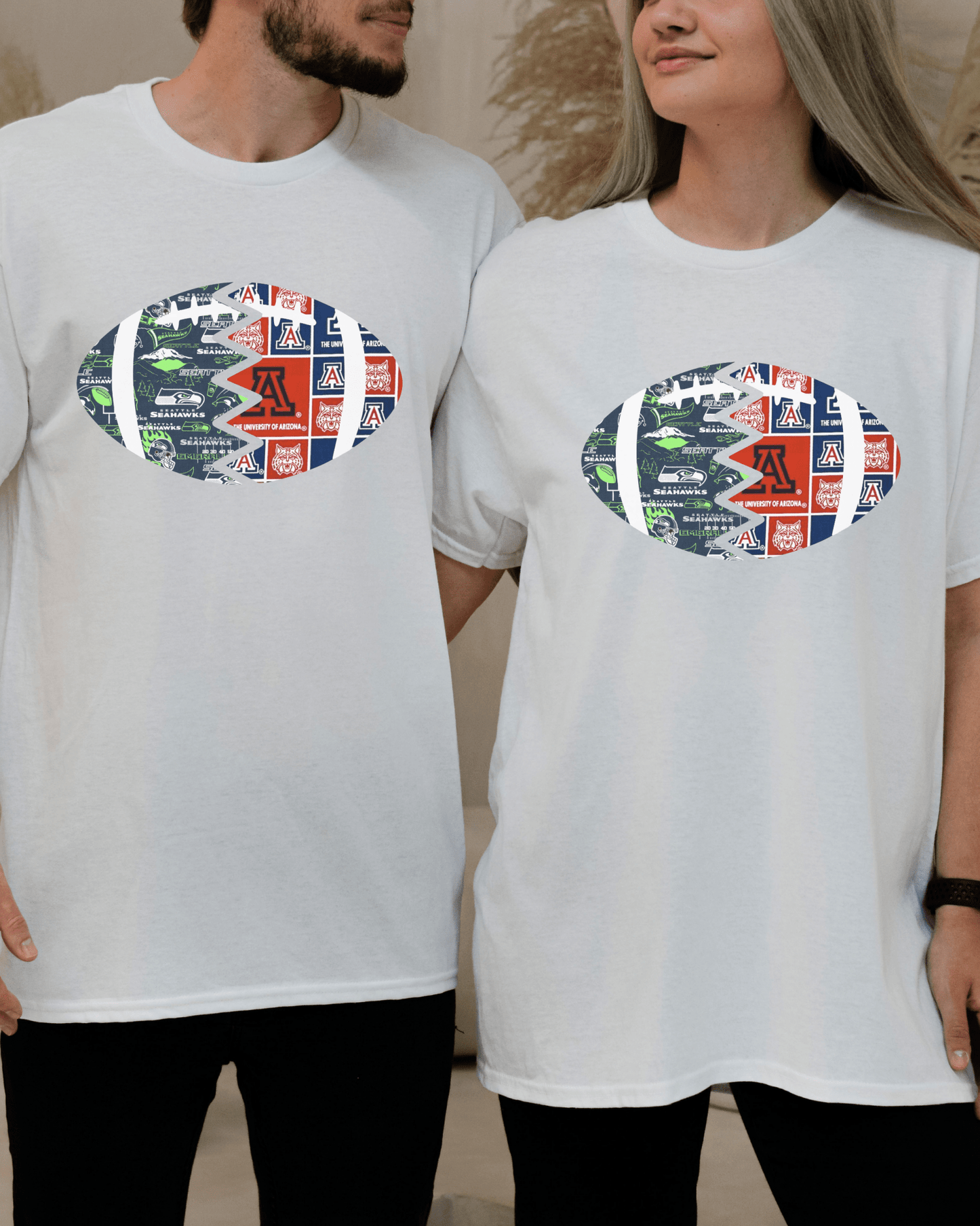 Split Football Prints T-shirt - Tailgate Vibes
