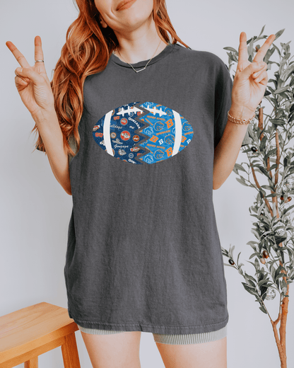 Split Football Prints T-shirt - Tailgate Vibes