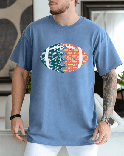 Split Football Prints T-shirt - Tailgate Vibes