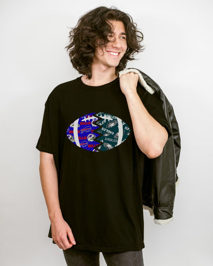 Split Football Prints T-shirt - Tailgate Vibes