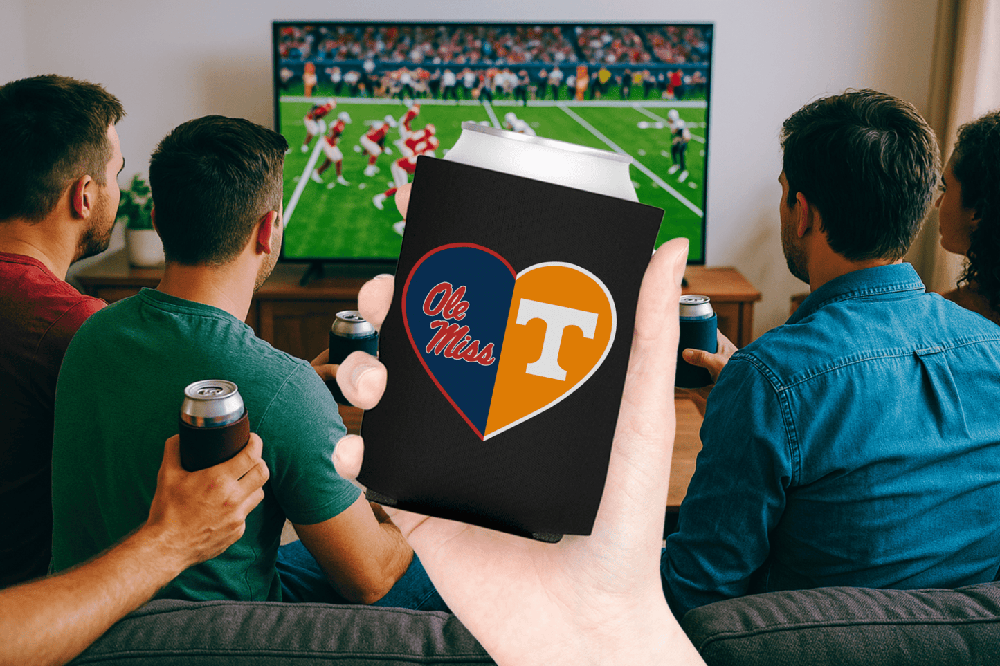 Split Heart Logos Can Coolers - Tailgate Vibes