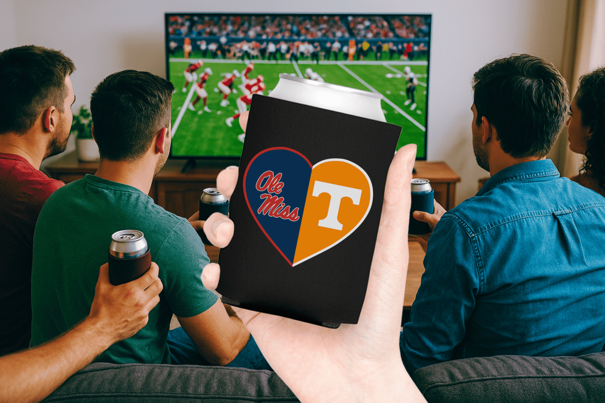 Split Heart Logos Can Coolers - Tailgate Vibes