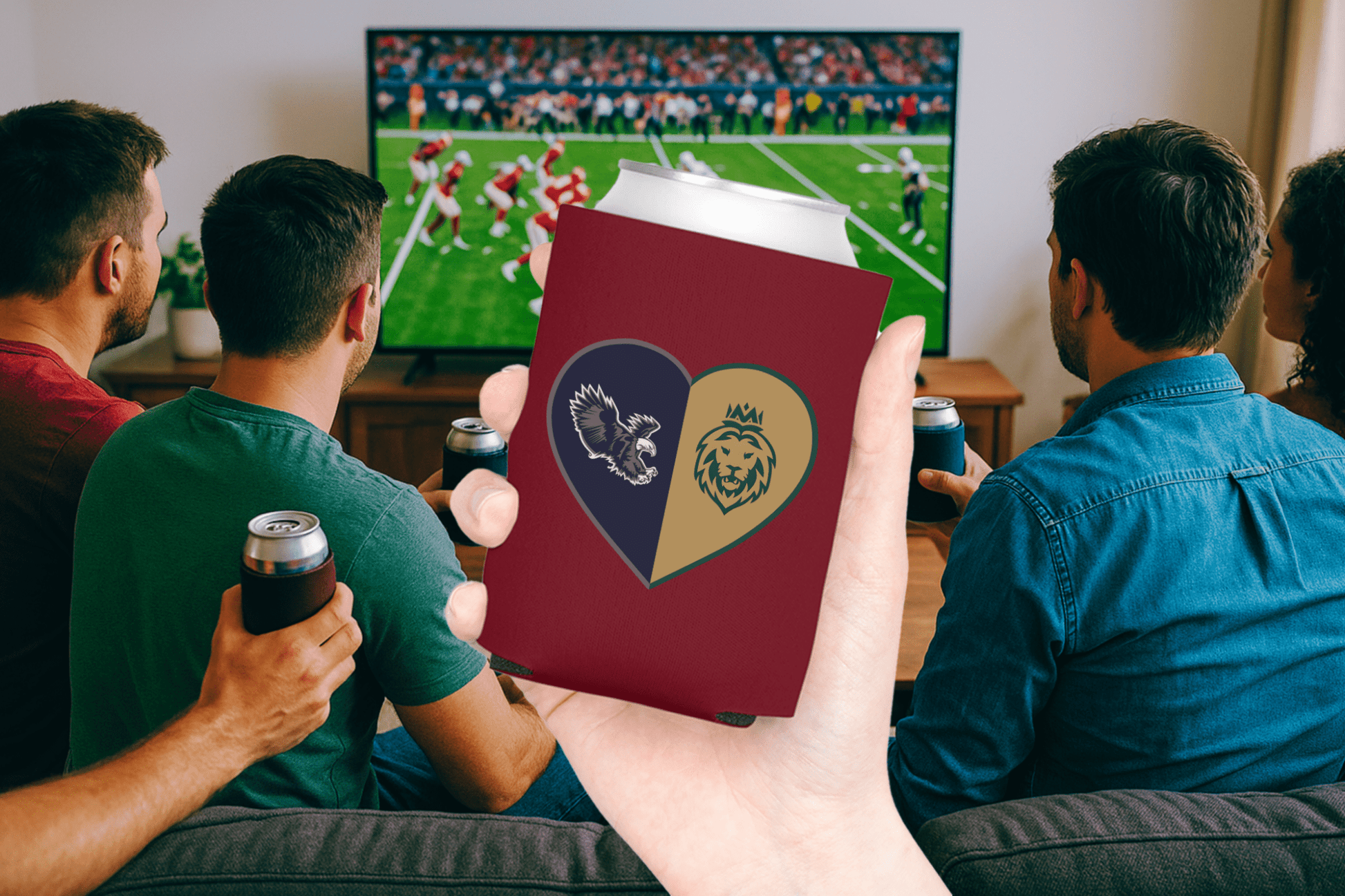 Split Heart Logos Can Coolers - Tailgate Vibes