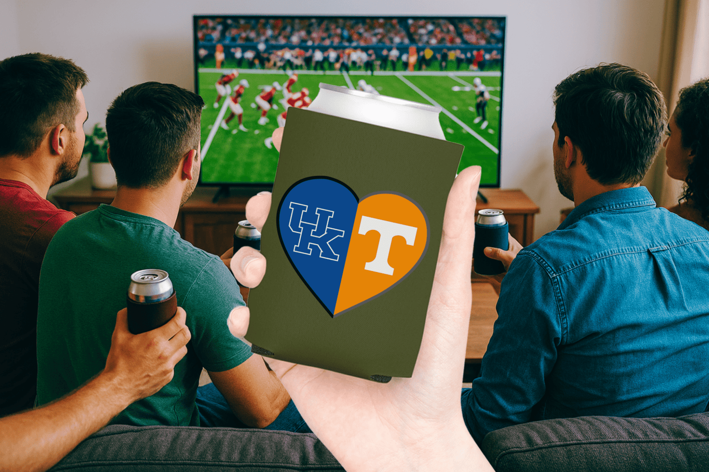 Split Heart Logos Can Coolers - Tailgate Vibes