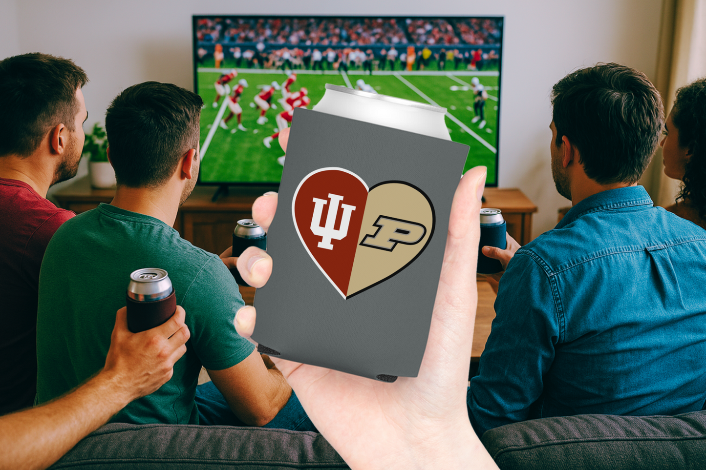 Split Heart Logos Can Coolers - Tailgate Vibes