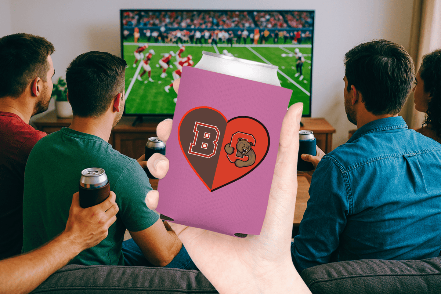 Split Heart Logos Can Coolers - Tailgate Vibes