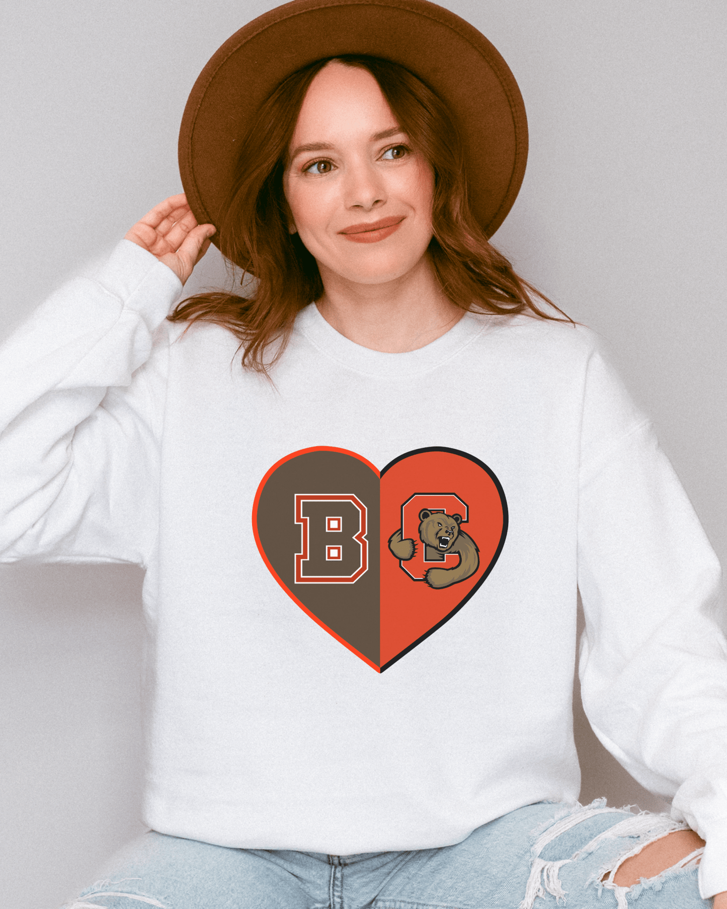 Split Heart Logos Crewneck Sweatshirt - Tailgate Vibes