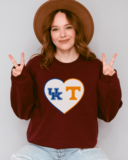 Split Heart Logos Crewneck Sweatshirt - Tailgate Vibes