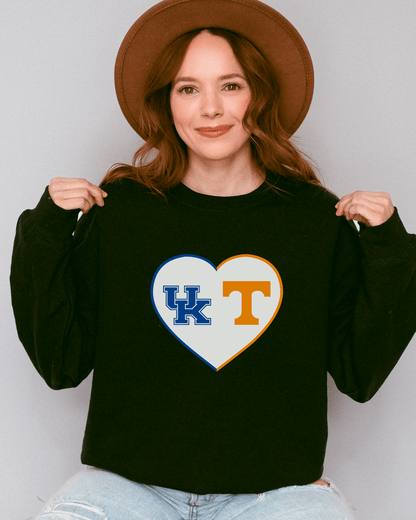Split Heart Logos Crewneck Sweatshirt - Tailgate Vibes