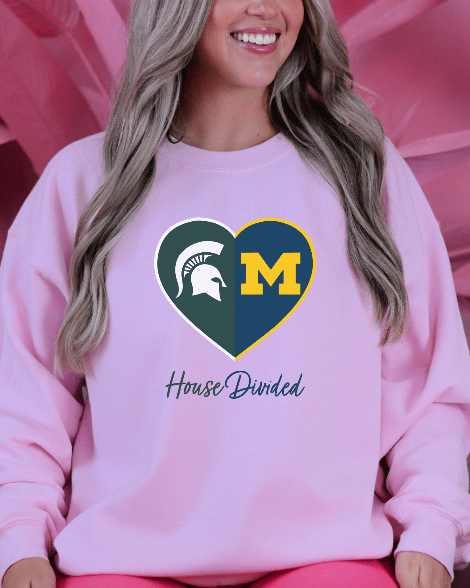 Split Heart Logos Crewneck Sweatshirt - Tailgate Vibes