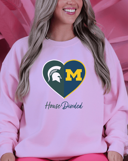 Split Heart Logos Crewneck Sweatshirt - Tailgate Vibes