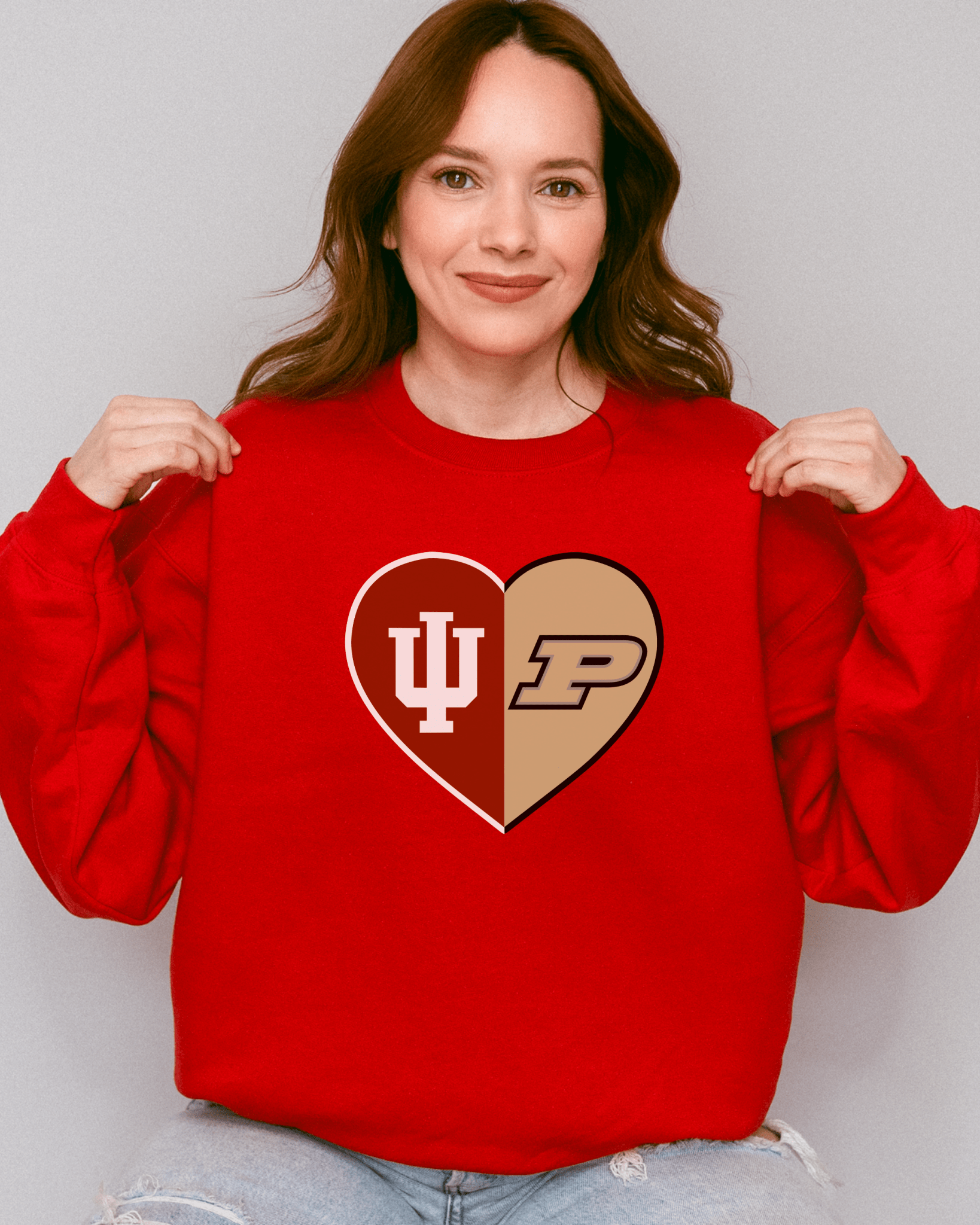 Split Heart Logos Crewneck Sweatshirt - Tailgate Vibes