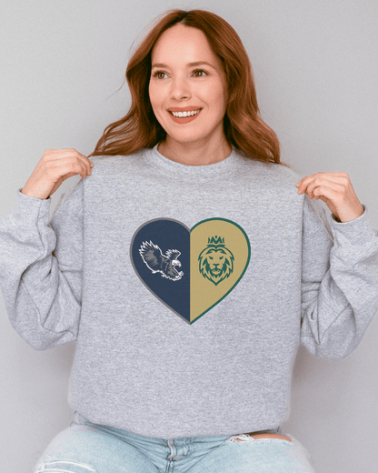 Split Heart Logos Crewneck Sweatshirt - Tailgate Vibes