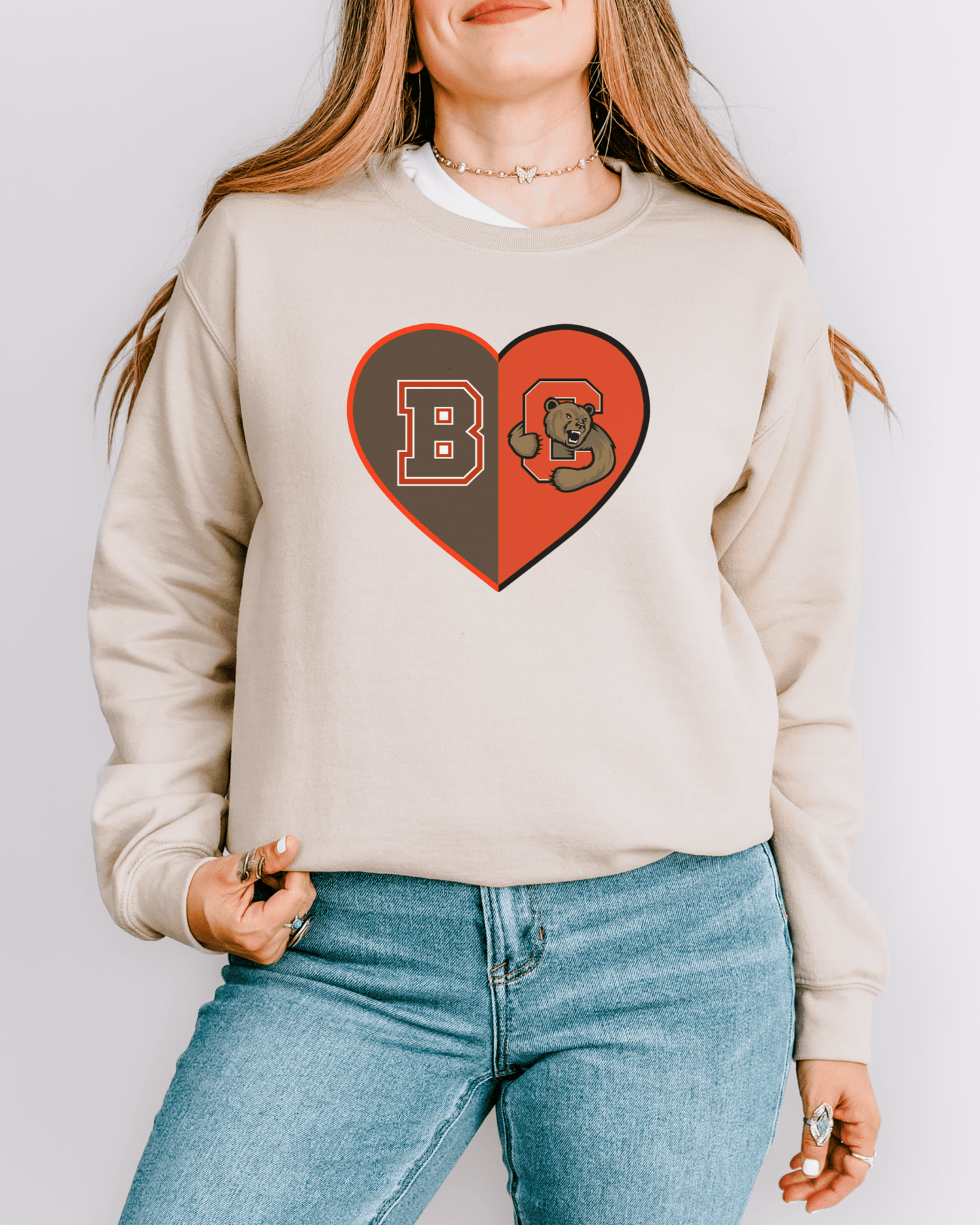 Split Heart Logos Crewneck Sweatshirt - Tailgate Vibes