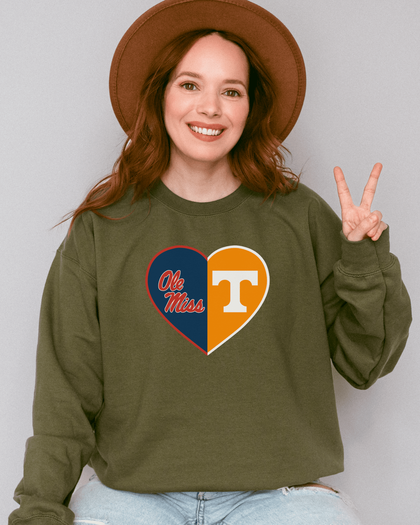 Split Heart Logos Crewneck Sweatshirt - Tailgate Vibes