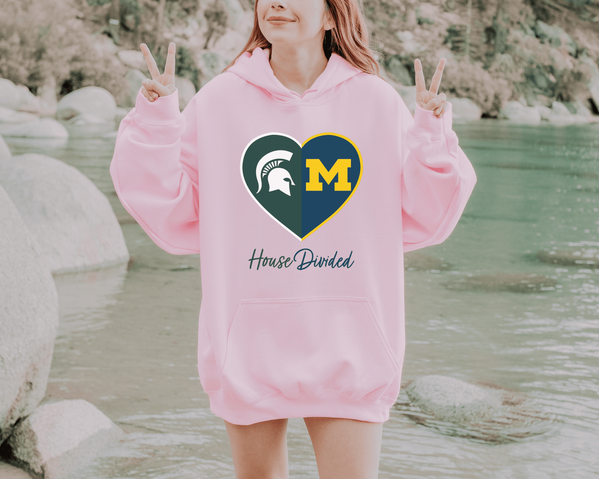 Split Heart Logos Hooded Sweatshirt - Tailgate Vibes