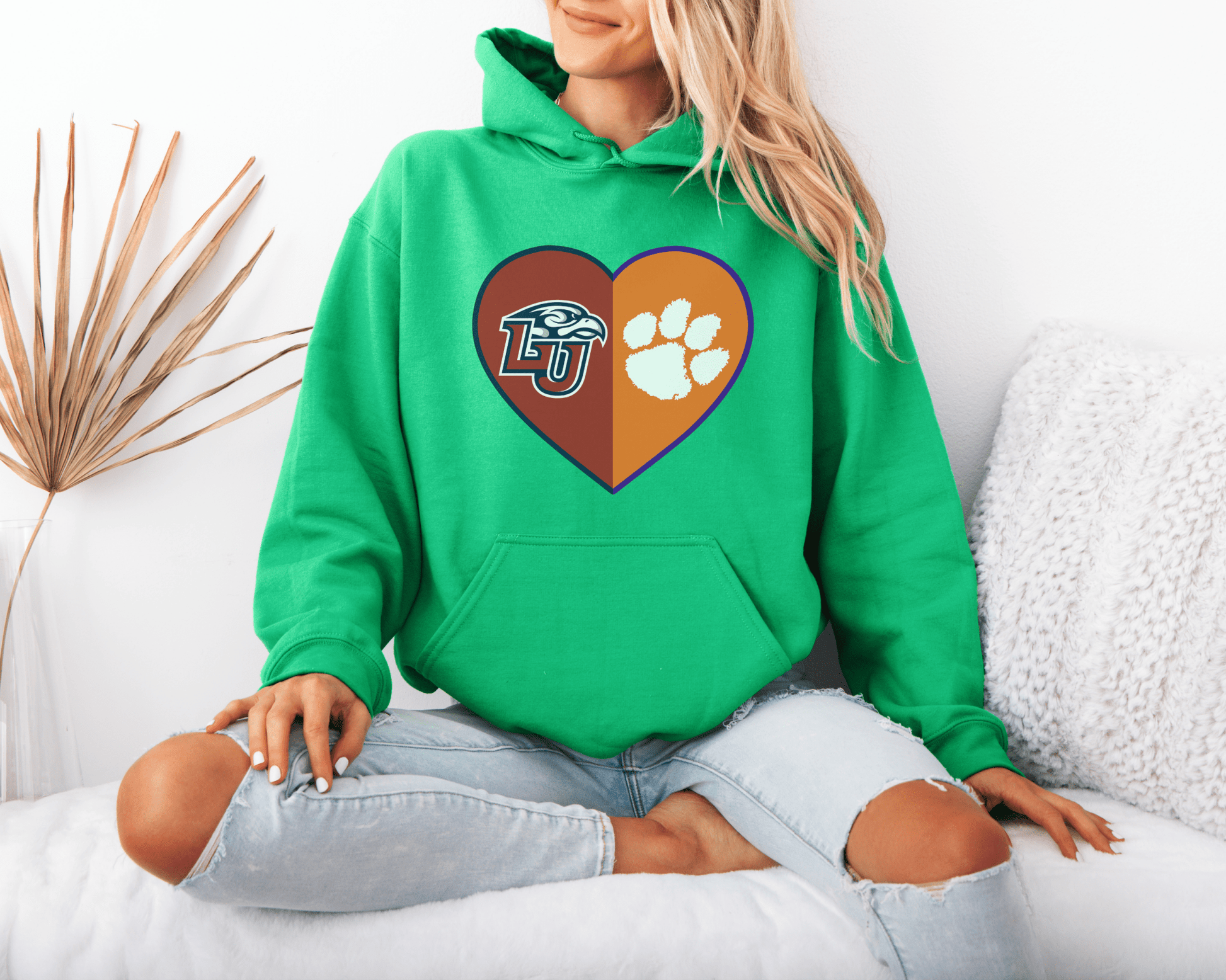 Split Heart Logos Hooded Sweatshirt - Tailgate Vibes