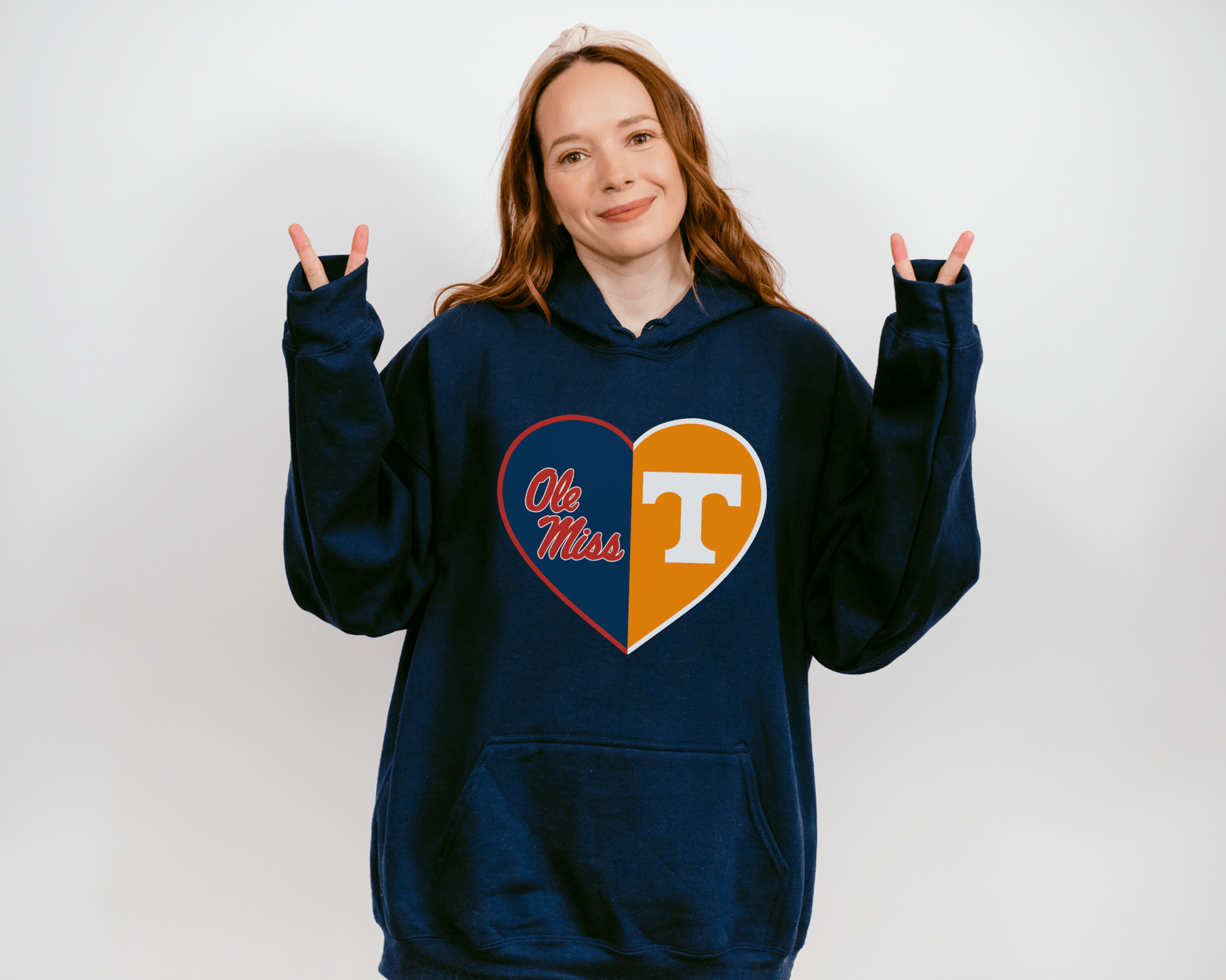 Split Heart Logos Hooded Sweatshirt - Tailgate Vibes