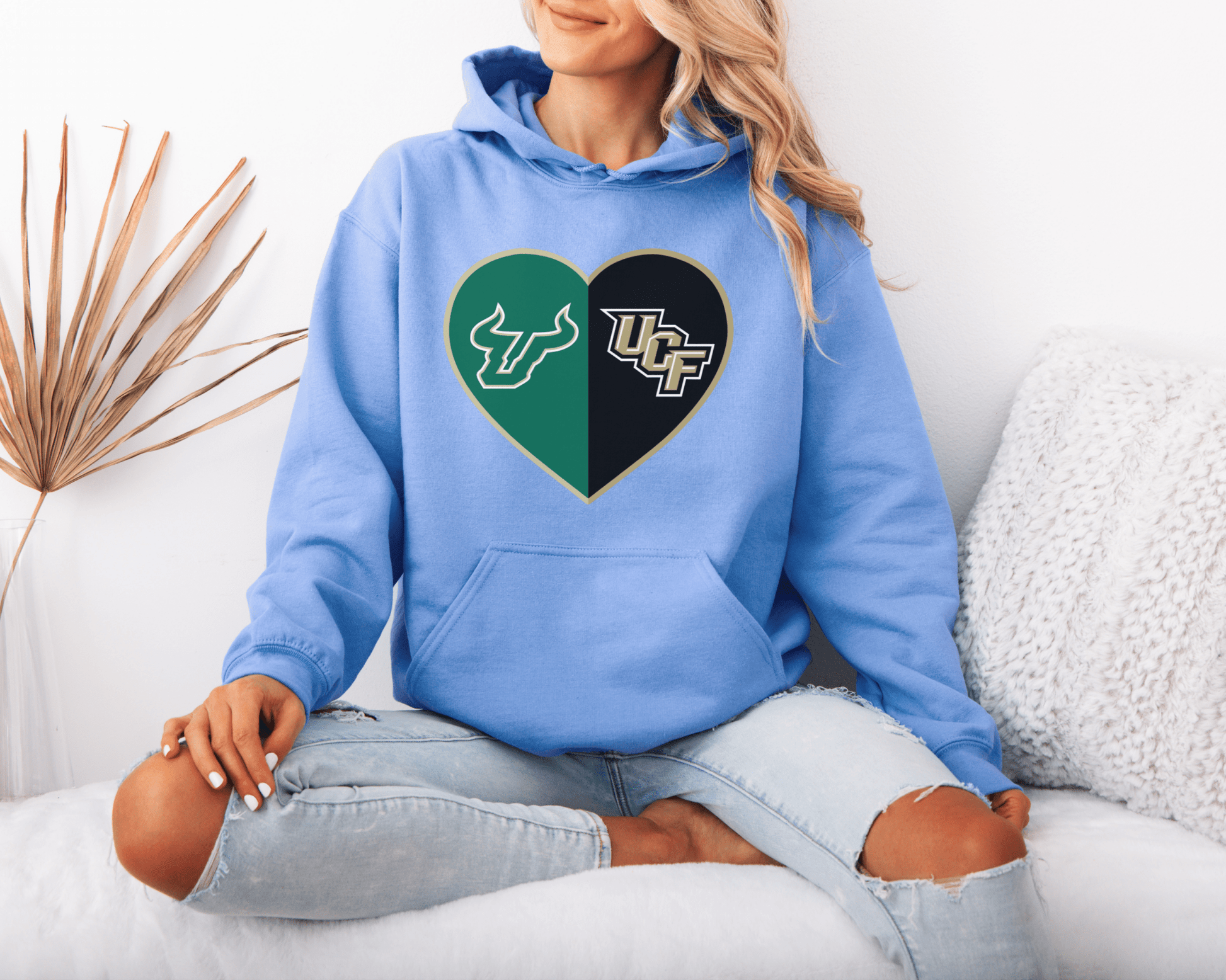 Split Heart Logos Hooded Sweatshirt - Tailgate Vibes