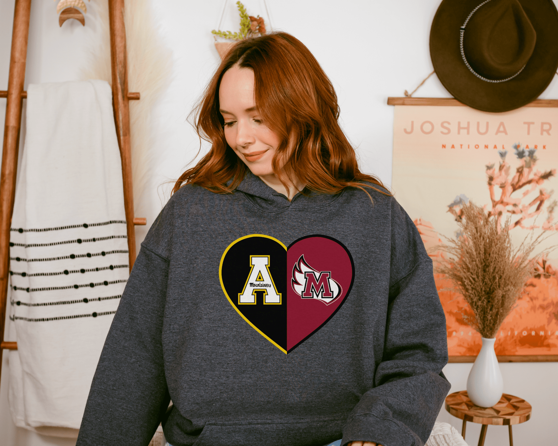 Split Heart Logos Hooded Sweatshirt - Tailgate Vibes
