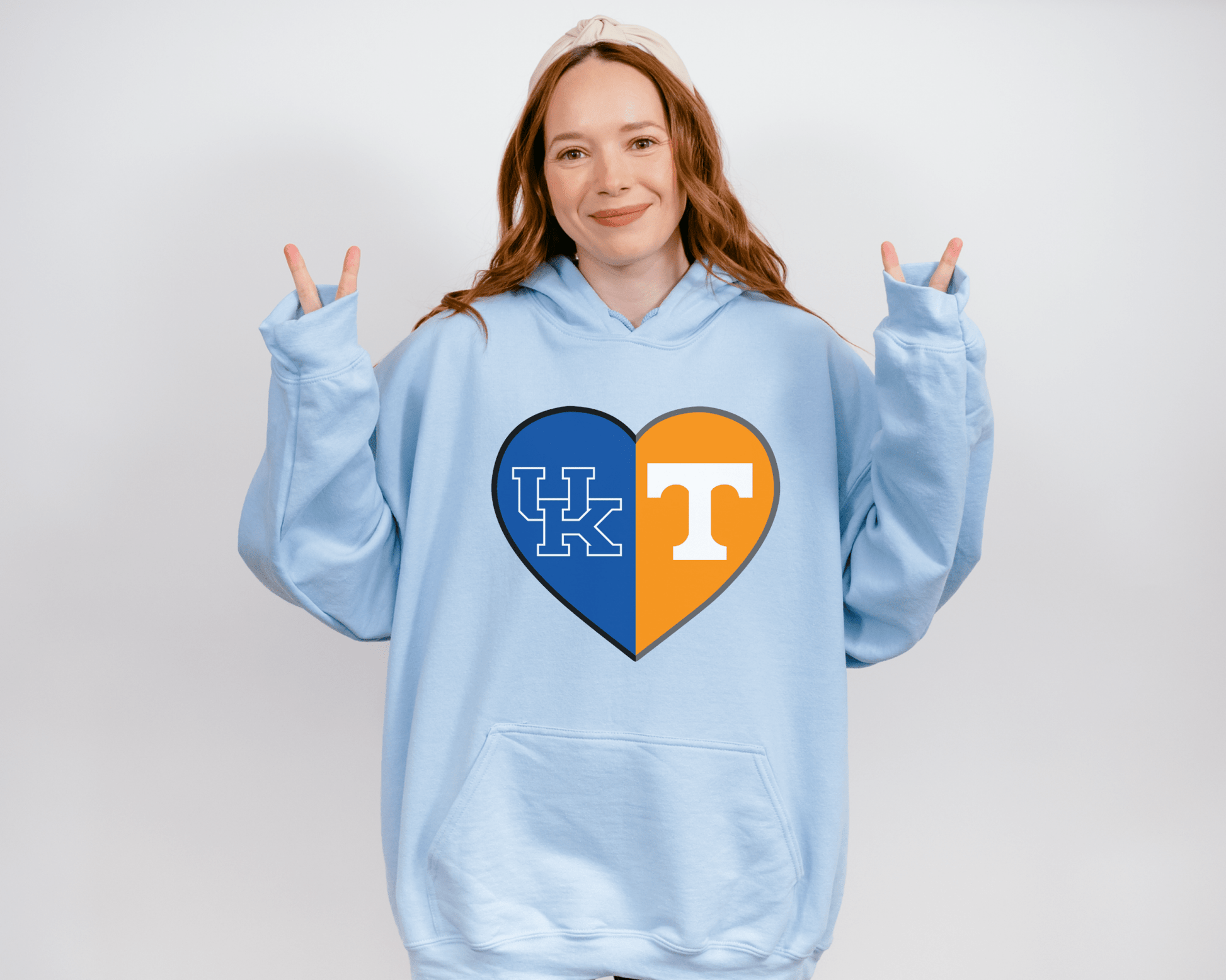 Split Heart Logos Hooded Sweatshirt - Tailgate Vibes