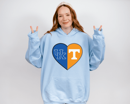 Split Heart Logos Hooded Sweatshirt - Tailgate Vibes