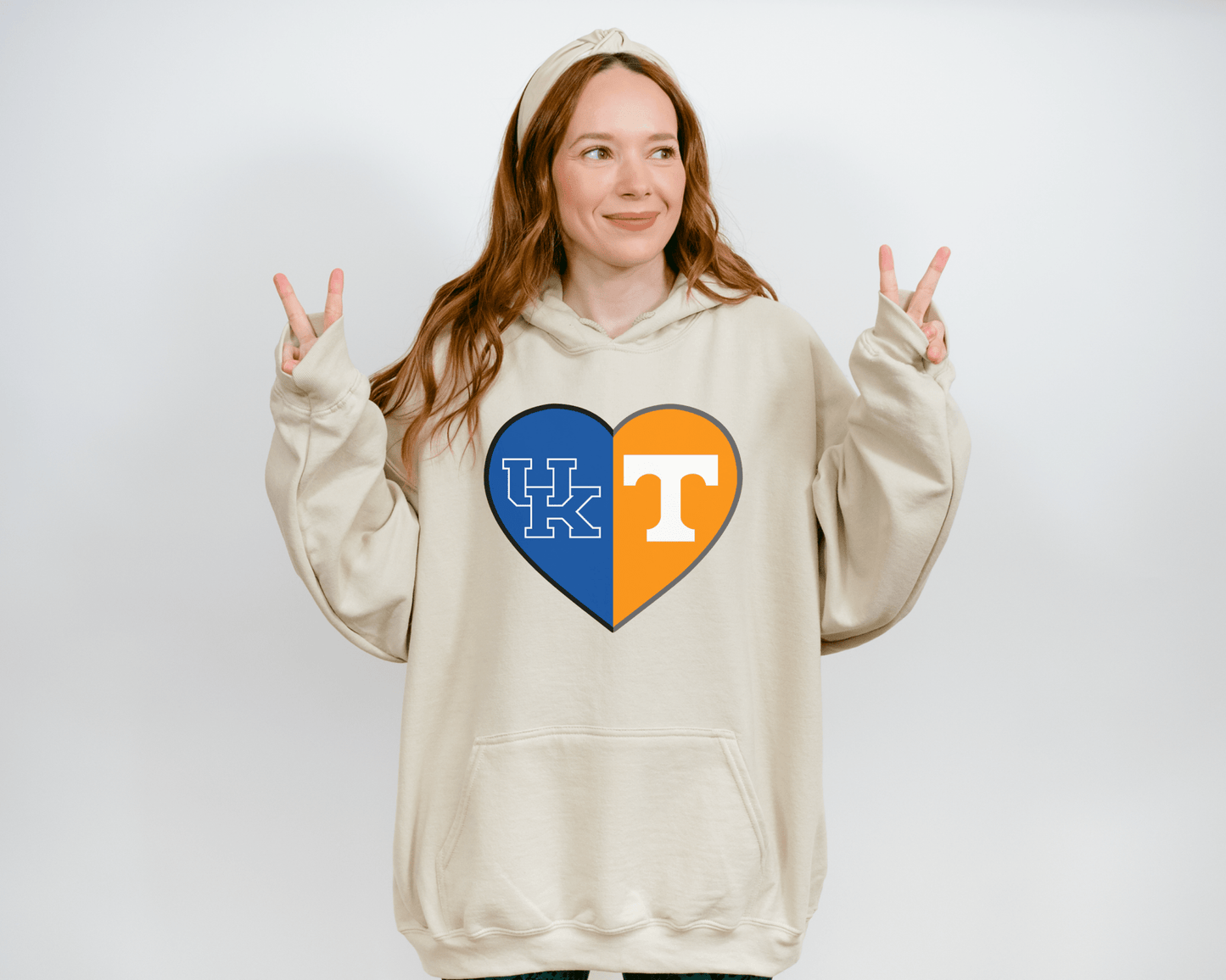 Split Heart Logos Hooded Sweatshirt - Tailgate Vibes