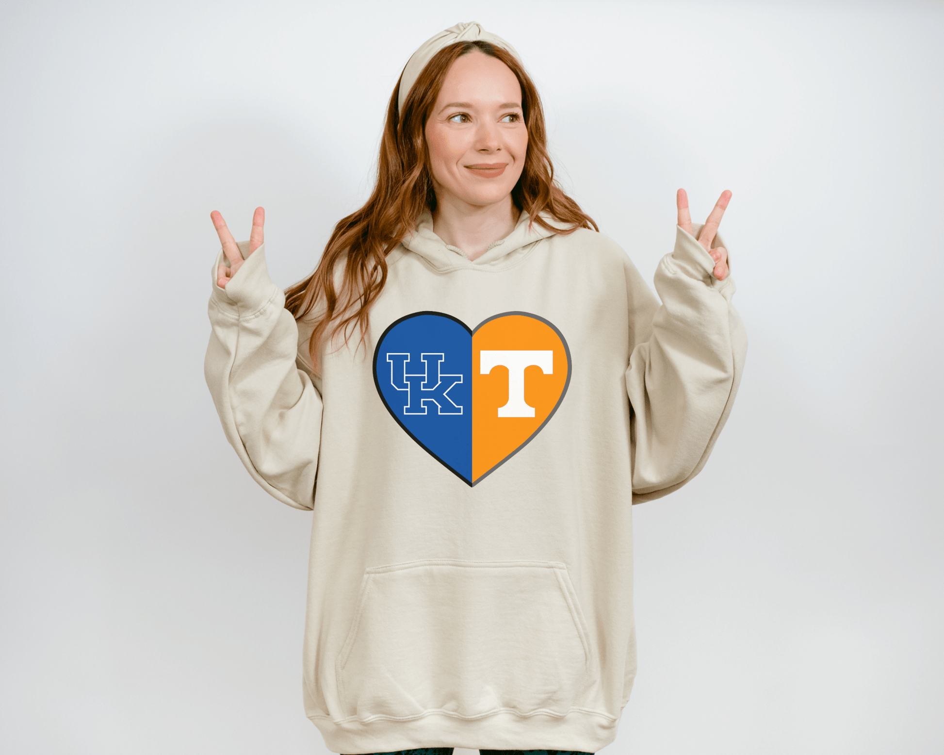 Split Heart Logos Hooded Sweatshirt - Tailgate Vibes